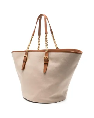 Saint Laurent Cassandre-タグ キャンバス トートバッグ - ニュートラルカラー - サムネイル3