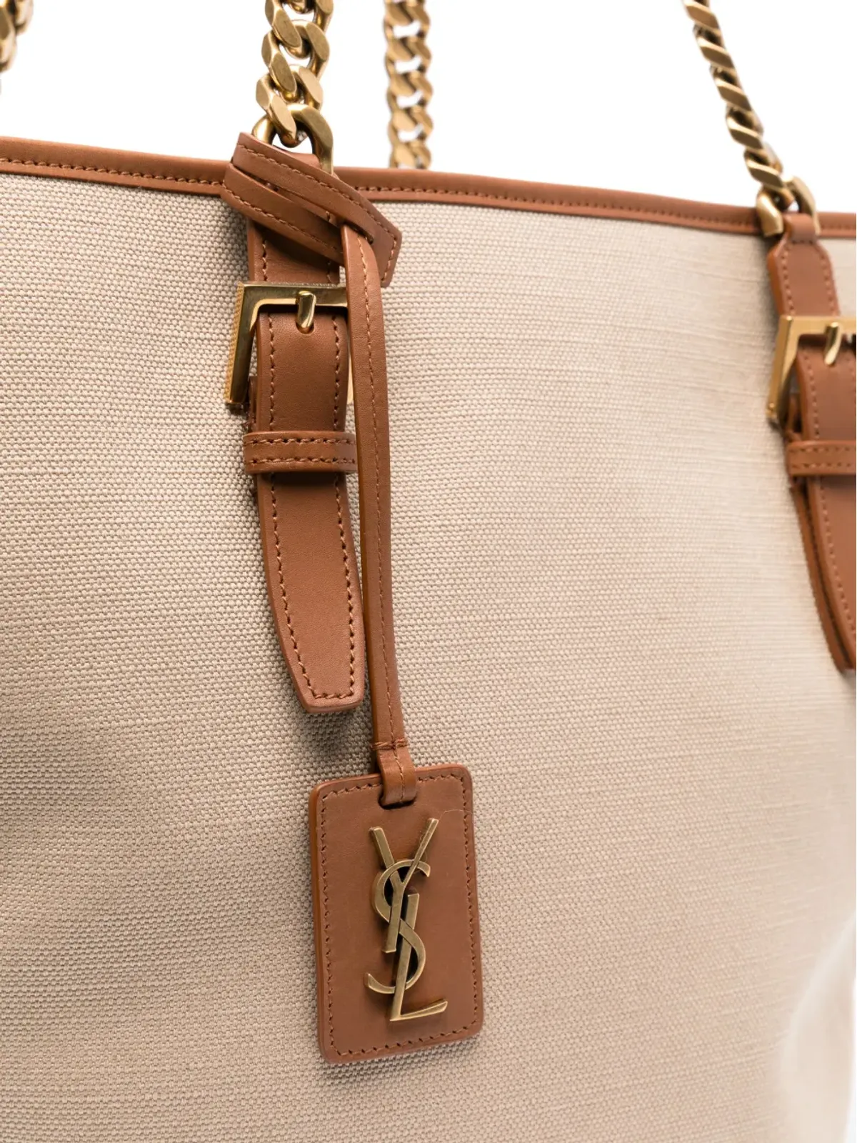 Saint Laurent Cassandre-タグ キャンバス トートバッグ - ニュートラルカラー - 画像4