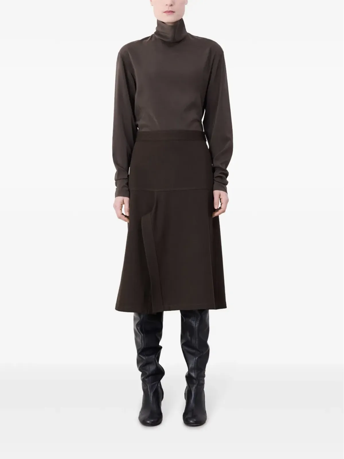 LEMAIRE アシンメトリカル ラップオーバー スカート - 画像2