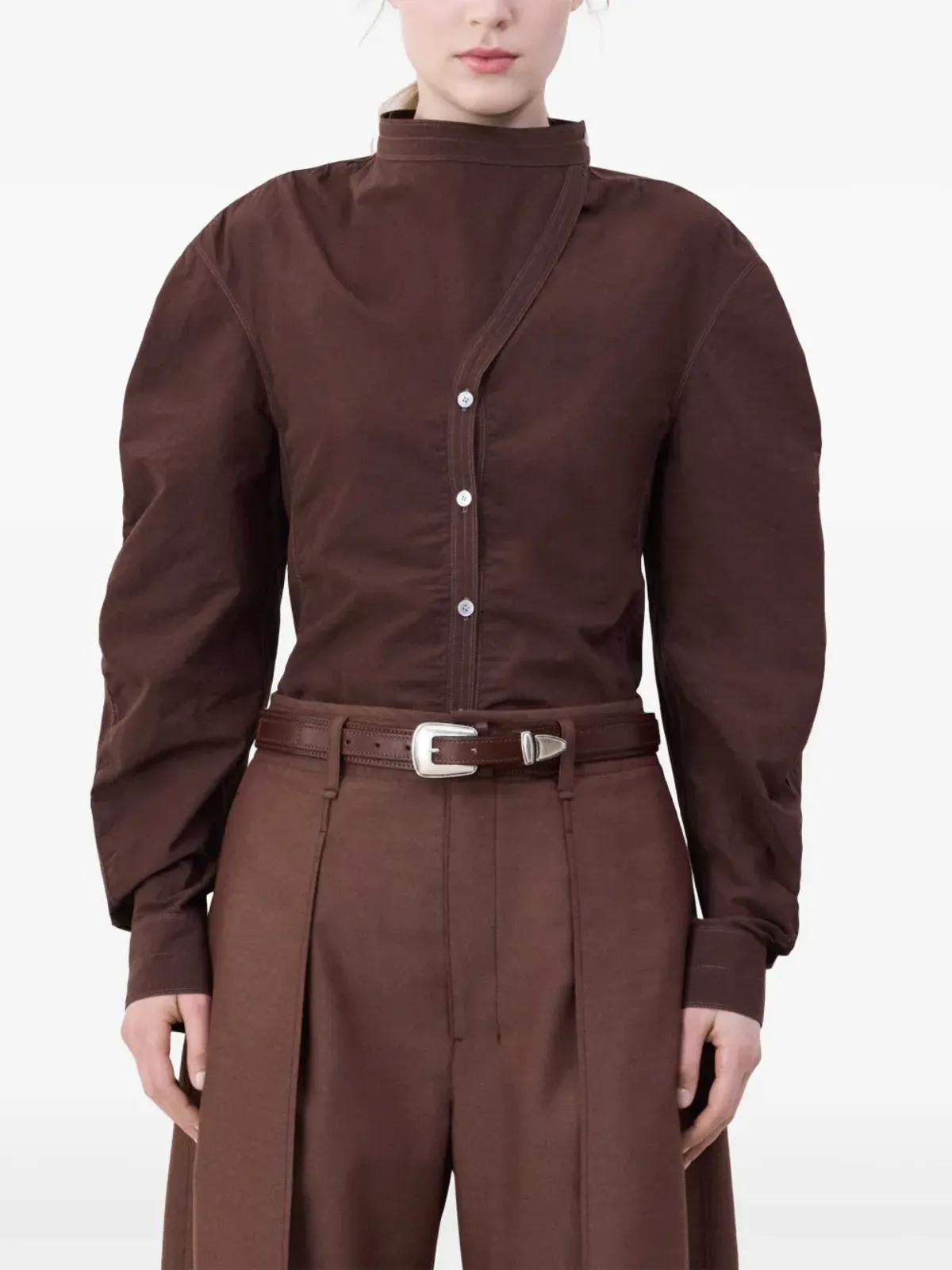 LEMAIRE ピンバックル レザー ベルト - レッド - 画像4