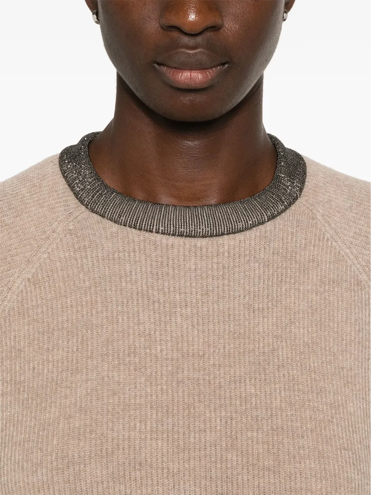 Brunello Cucinelli リブ編みカシミヤセーター - ニュートラルカラー - 画像5