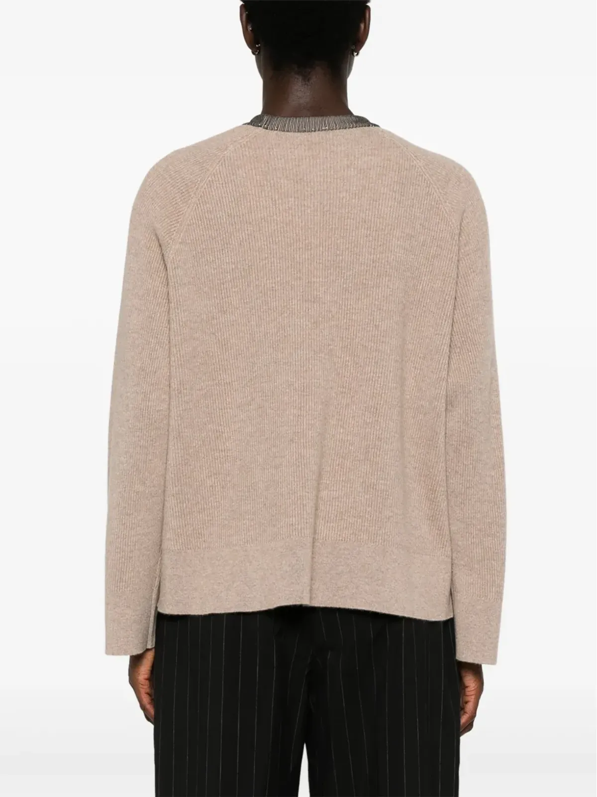 Brunello Cucinelli リブ編みカシミヤセーター - ニュートラルカラー - 画像4