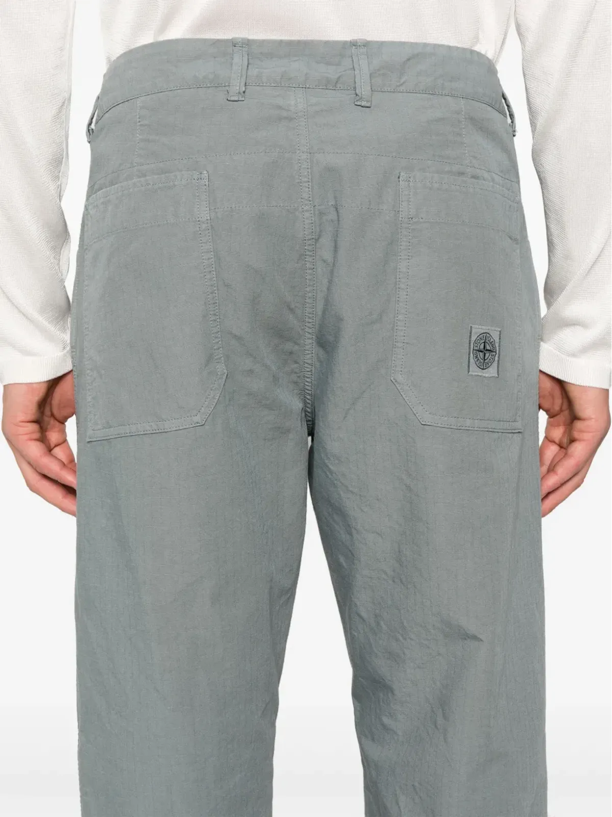 Stone Island コンパスモチーフ リップストップ ストレートパンツ - 画像5