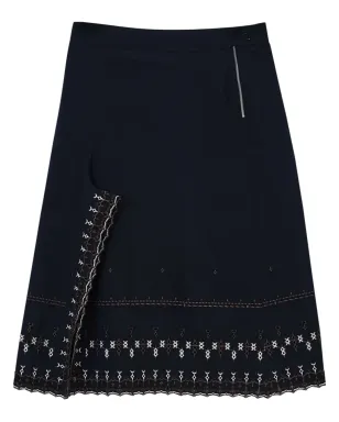 LEMAIRE 刺繍スカート ブラック - サムネイル1