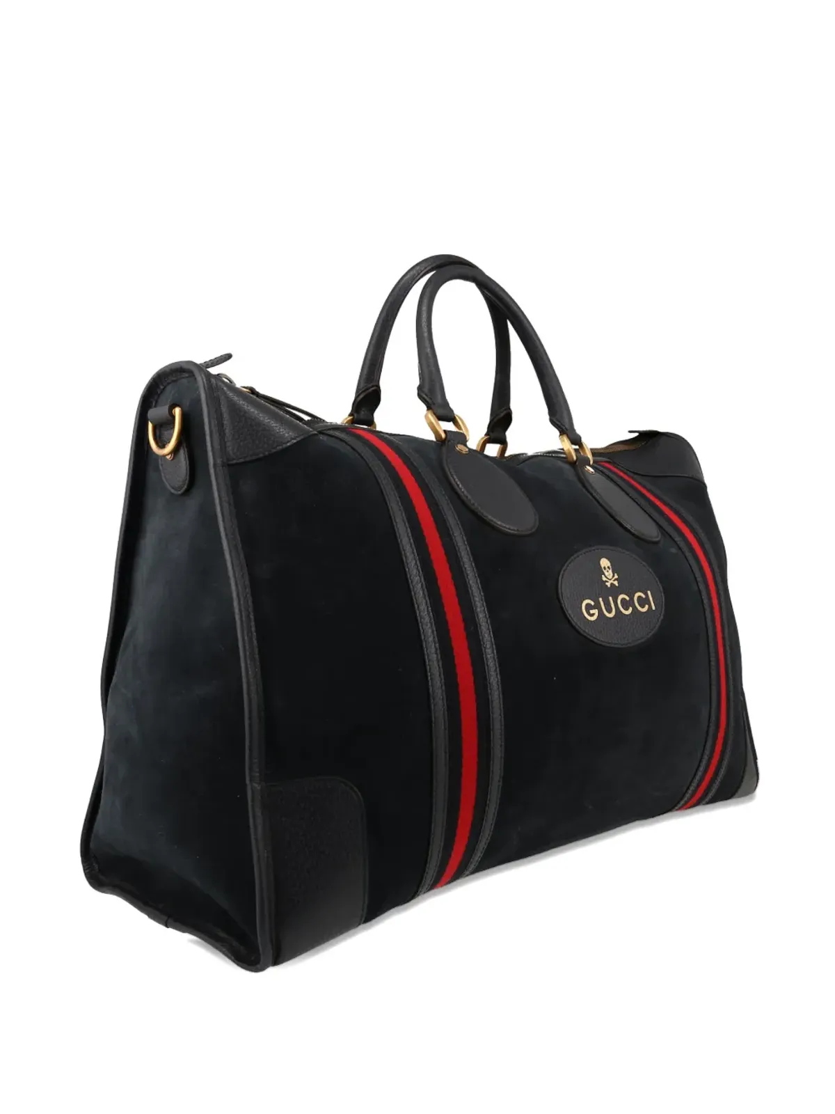 Gucci ビンテージ ウェブストライプ スエード トートバッグ - ブルー - 画像3