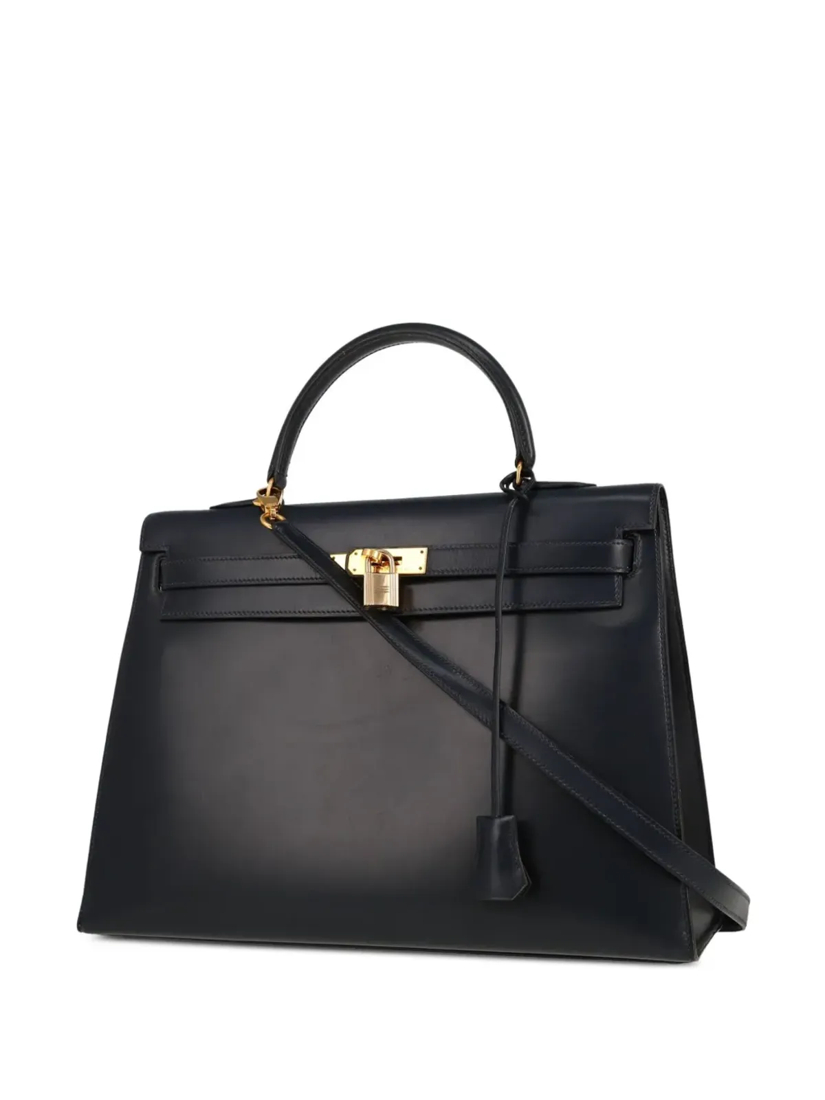 Hermès ビンテージ Kelly 35 ツーウェイ ハンドバッグ - ブラック - 画像5