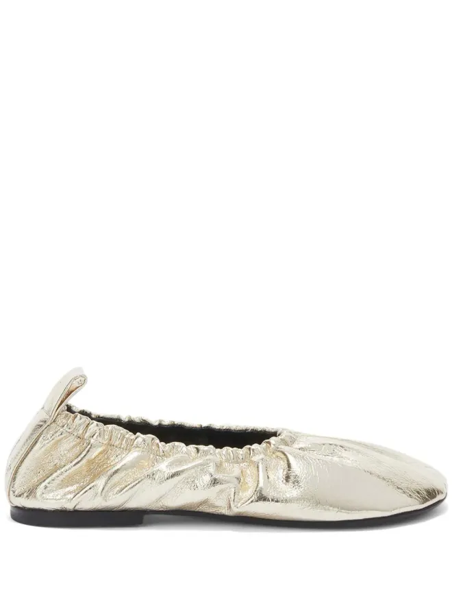 Jil Sander Jil Sander ギャザー細工レザー バレエシューズ - Yellowの商品画像