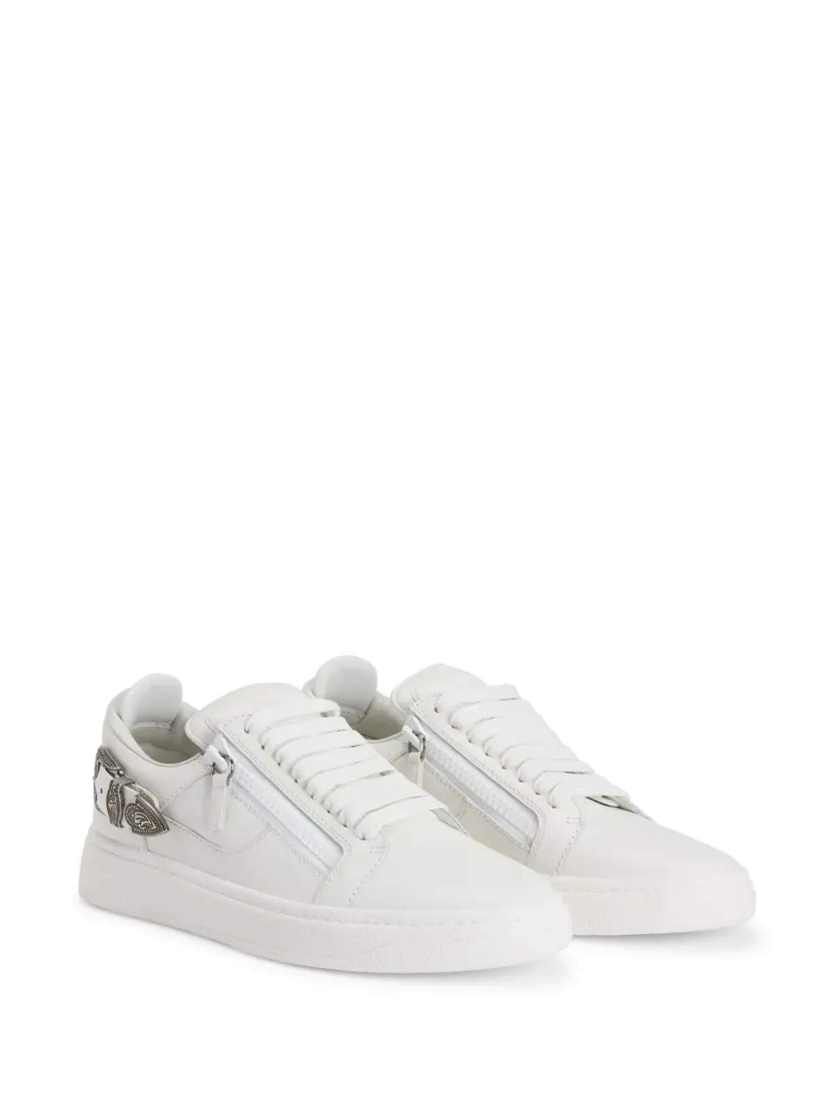 Giuseppe Zanotti GZ94 Deluxe ダブルジップ ローカットスニーカー - ホワイト - 画像2