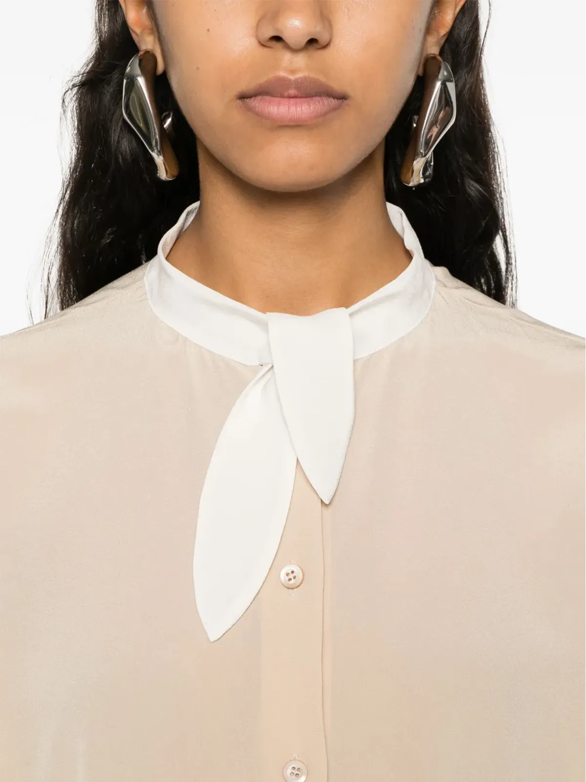 Prada トライアングルロゴ入りクレープシャツ - 画像5