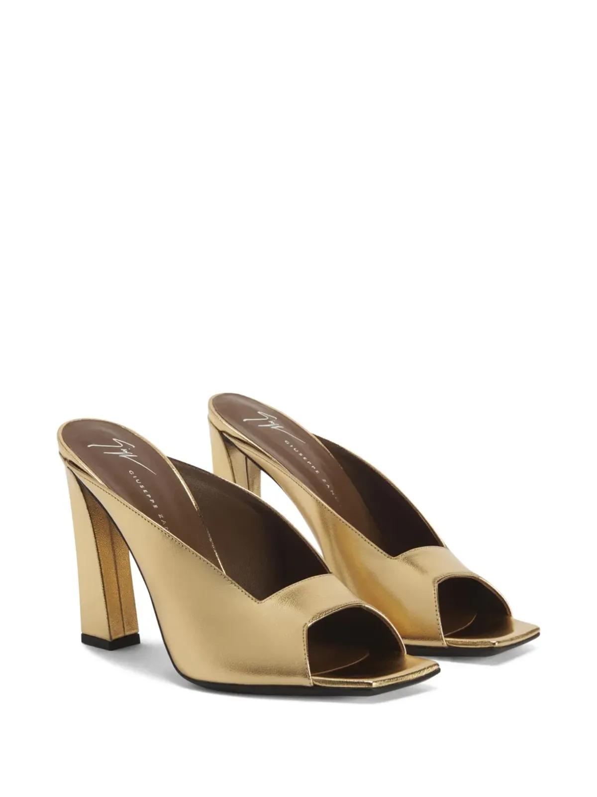 Giuseppe Zanotti Mya レザー ミュール - ゴールド - 画像2