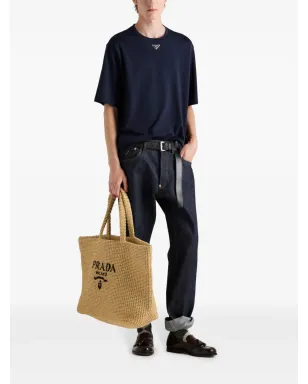 Prada エナメルトライアングルロゴ コットンTシャツ - サムネイル2