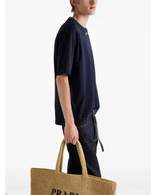 Prada エナメルトライアングルロゴ コットンTシャツ - サムネイル4