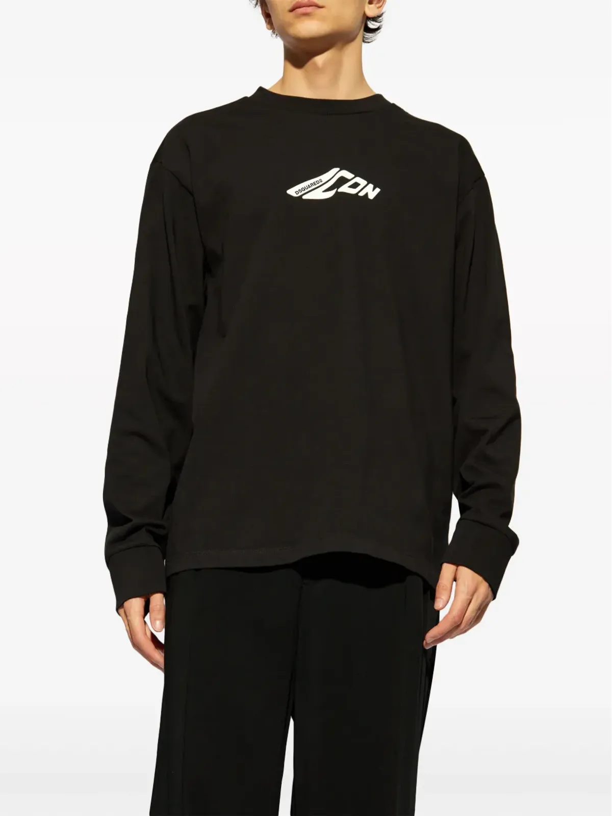DSQUARED2 ロゴプリント ロングスリーブ Tシャツ - ブラック - 画像3