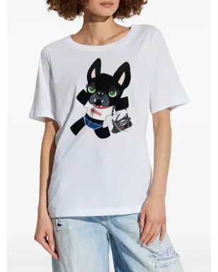 DSQUARED2 ドッグプリント Tシャツ - ホワイト - サムネイル3