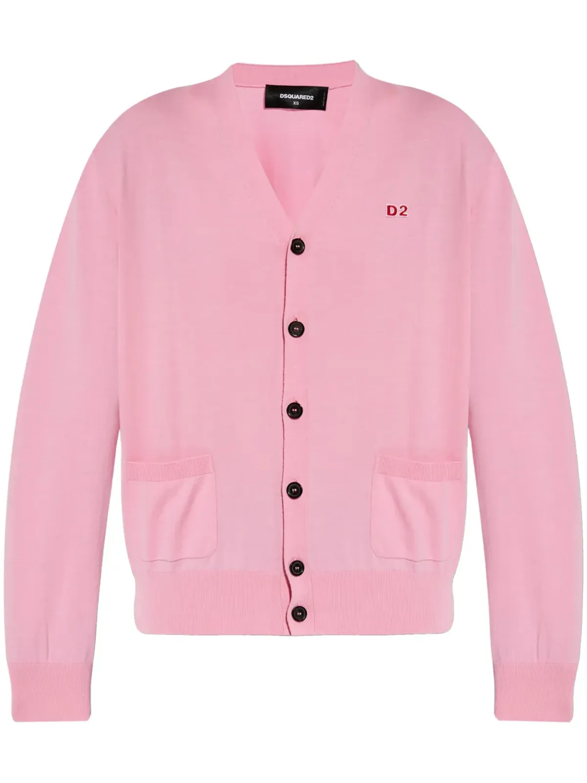 DSQUARED2 ロゴパッチ Vネック カーディガン - ピンク - 画像1
