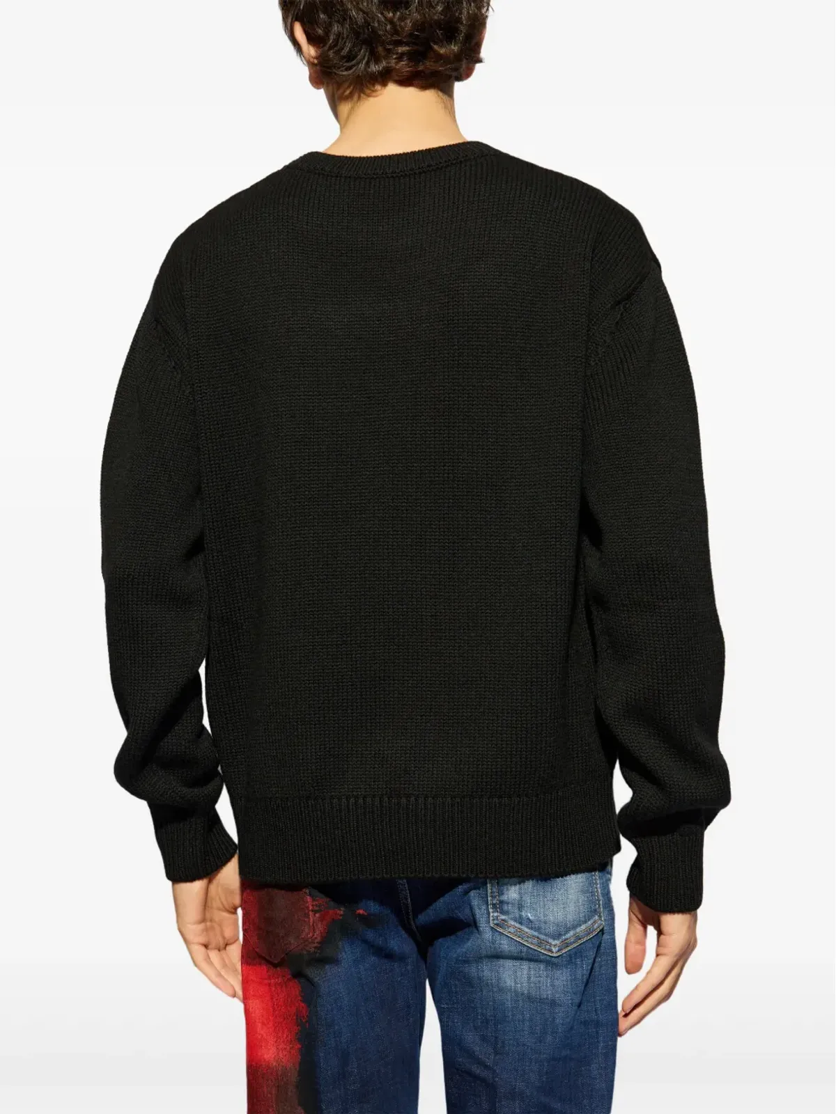 DSQUARED2 インターシャ ニット ロゴ ウール混紡 セーター - 画像3