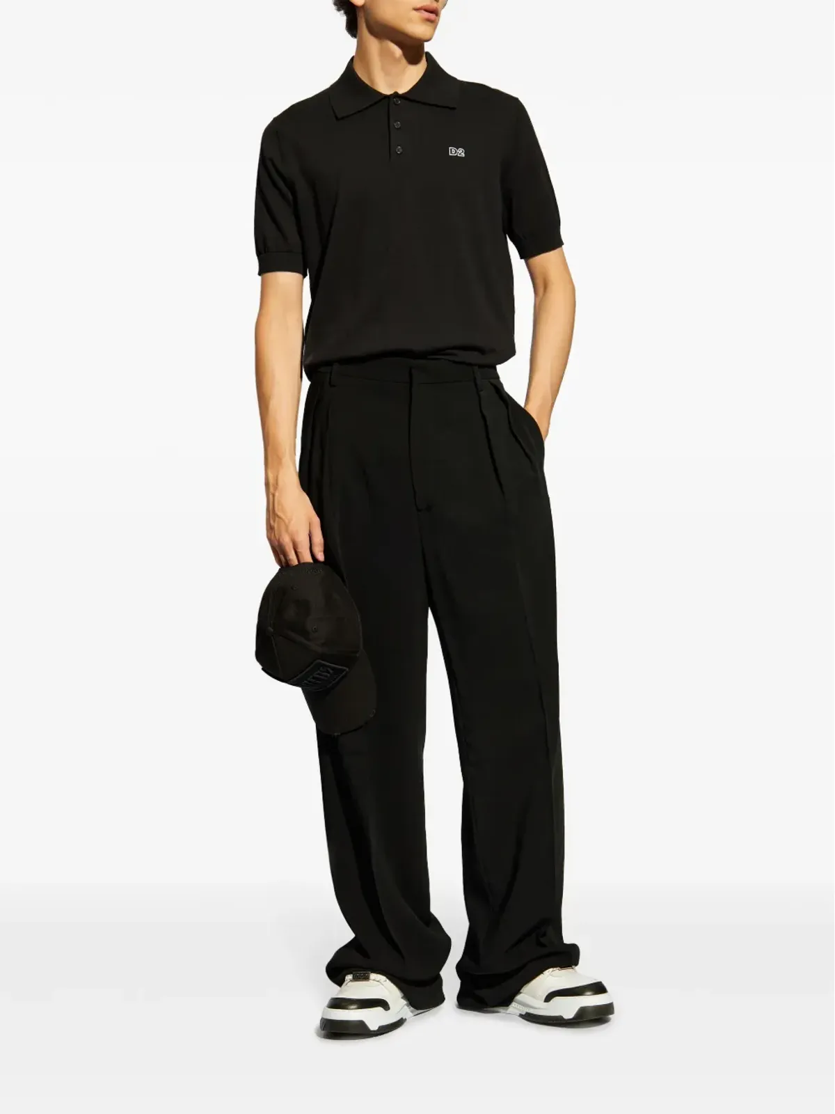 DSQUARED2 ロゴパッチ ポロシャツ ブラック - 画像2