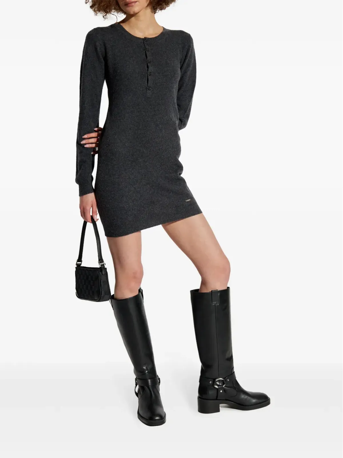 DSQUARED2 ファインニット ウール ミニドレス - グレー - 画像2