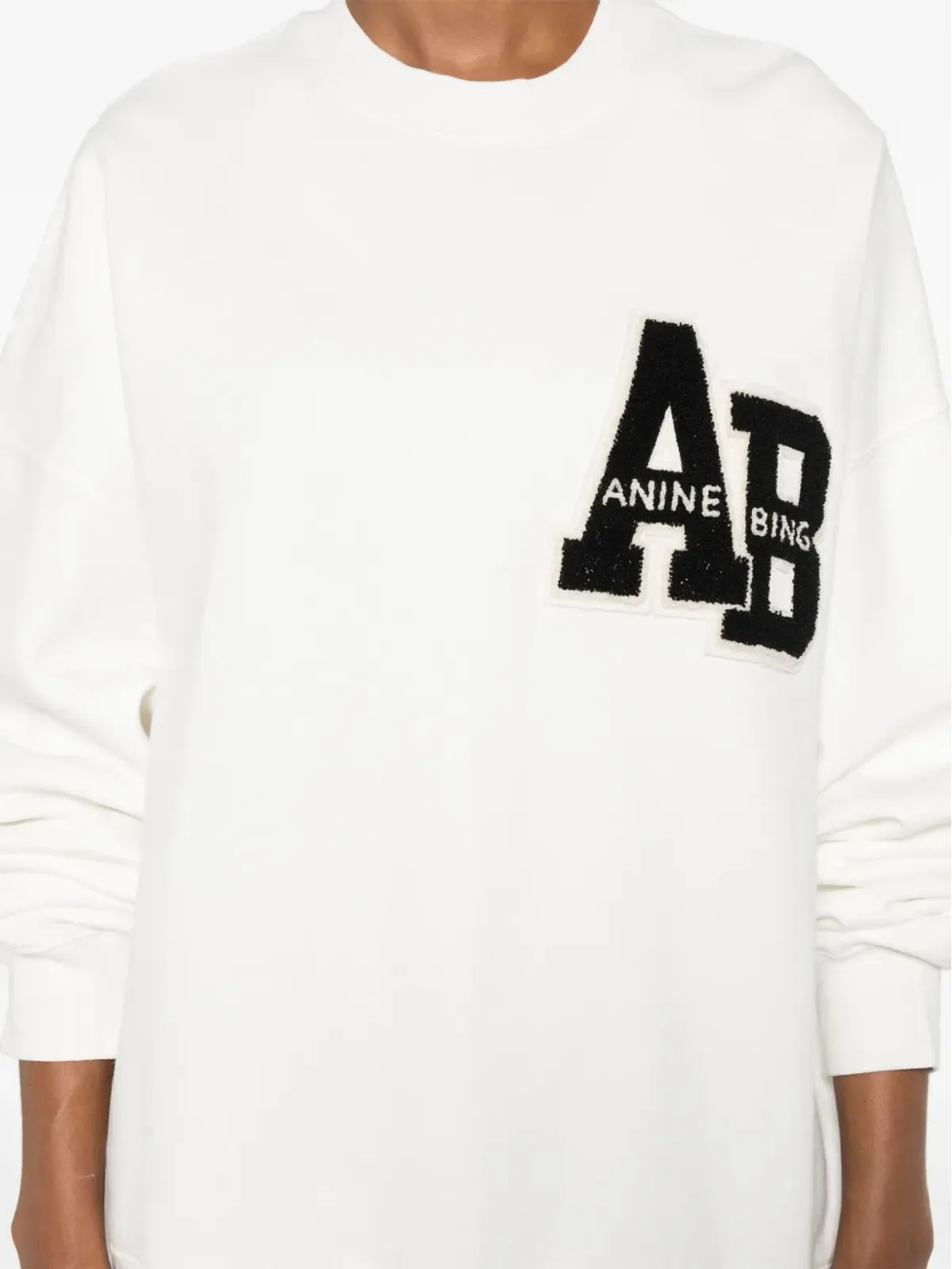 ANINE BING Miles ロゴパッチ コットン スウェットシャツ - 画像5