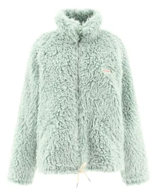 Marni ロゴアップリケ フェイクファージャケット - ブルー - サムネイル1