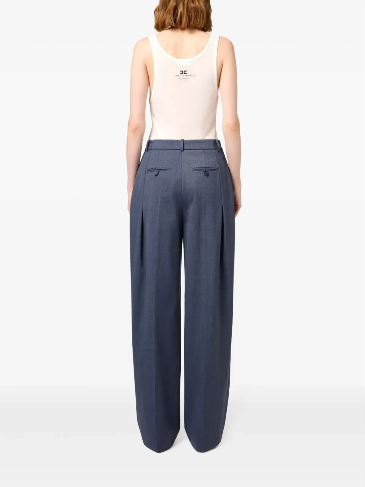 Elisabetta Franchi ダーツディテールのストレートパンツ - ブルー - 画像3