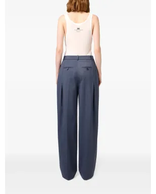 Elisabetta Franchi ダーツディテールのストレートパンツ - ブルー - サムネイル3