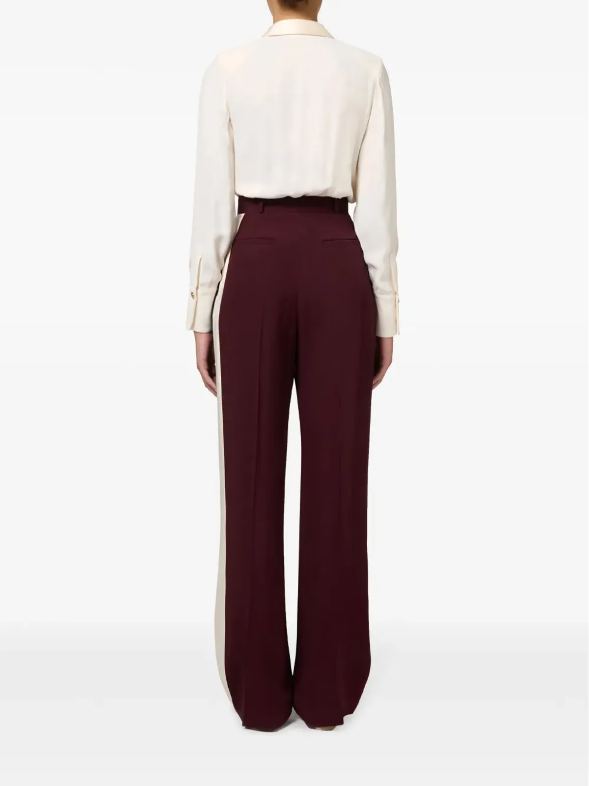 Elisabetta Franchi ストライプディテールのストレートパンツ - レッド - 画像5