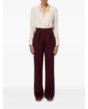 Elisabetta Franchi ストライプディテールのストレートパンツ - レッド - サムネイル2