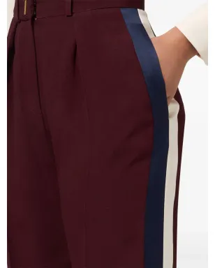 Elisabetta Franchi ストライプディテールのストレートパンツ - レッド - サムネイル4
