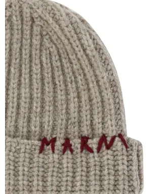 Marni ロゴ刺繍リブ編みビーニー - サムネイル3