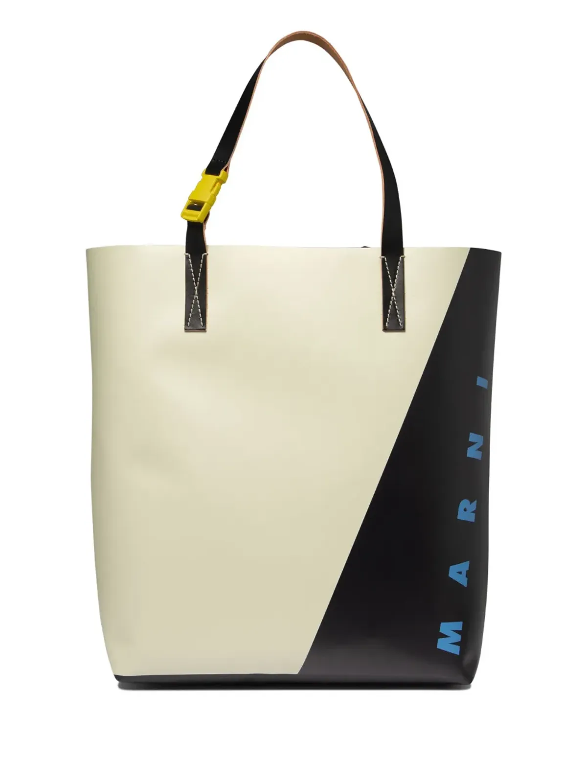 Marni ロゴプリント レザートートバッグ - ニュートラルカラー - 画像1