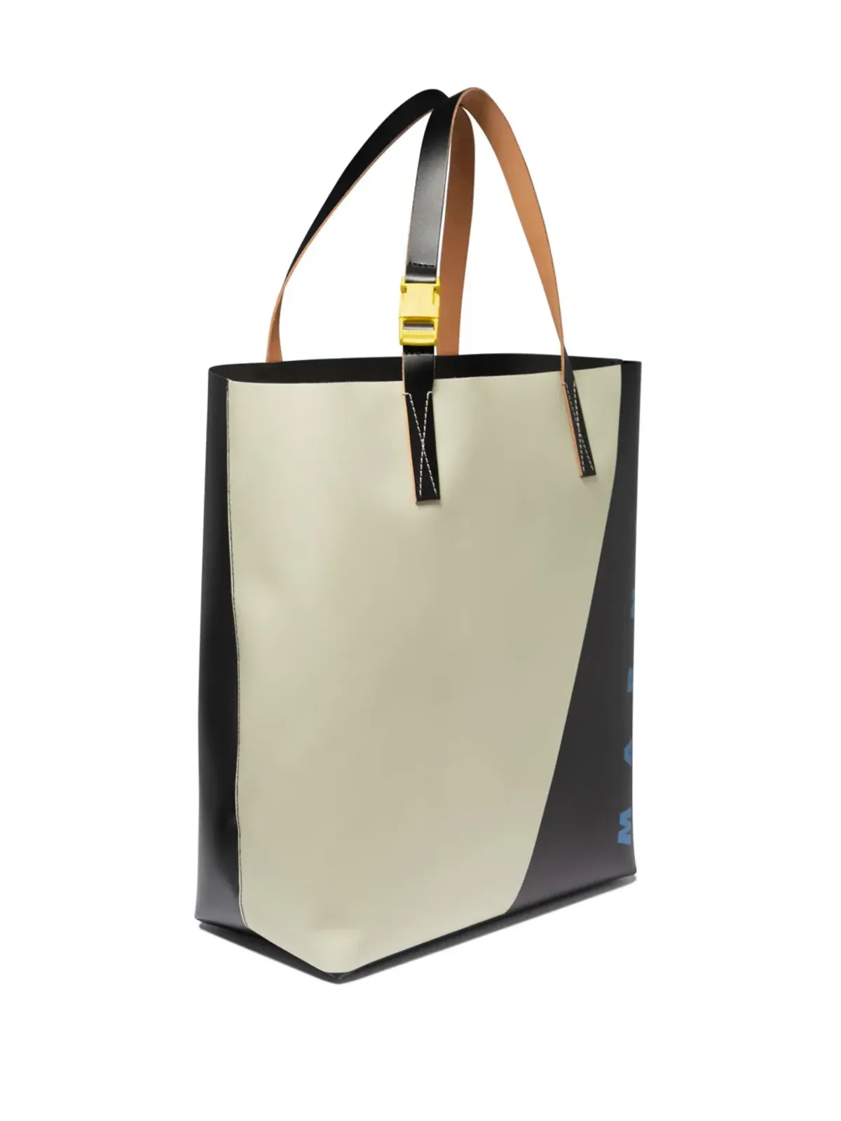 Marni ロゴプリント レザートートバッグ - ニュートラルカラー - 画像3