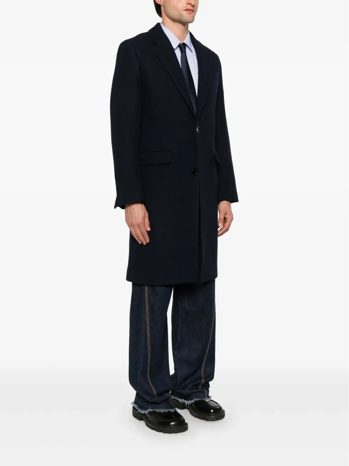 AMI Paris ウール製シングルブレストコート - ブルー - 画像3