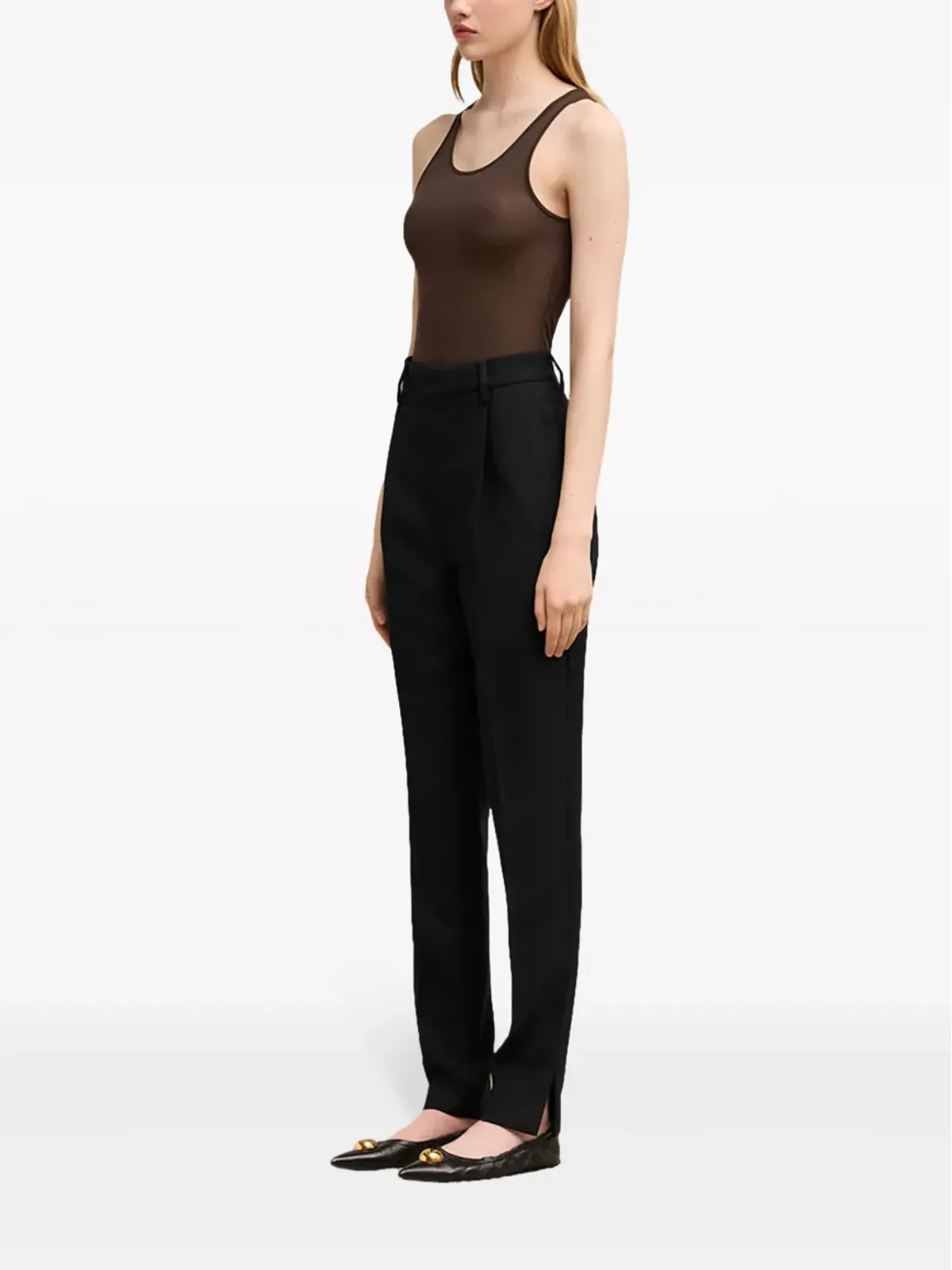 AMI Paris ハイウェスト テーラードパンツ ブラック - 画像3