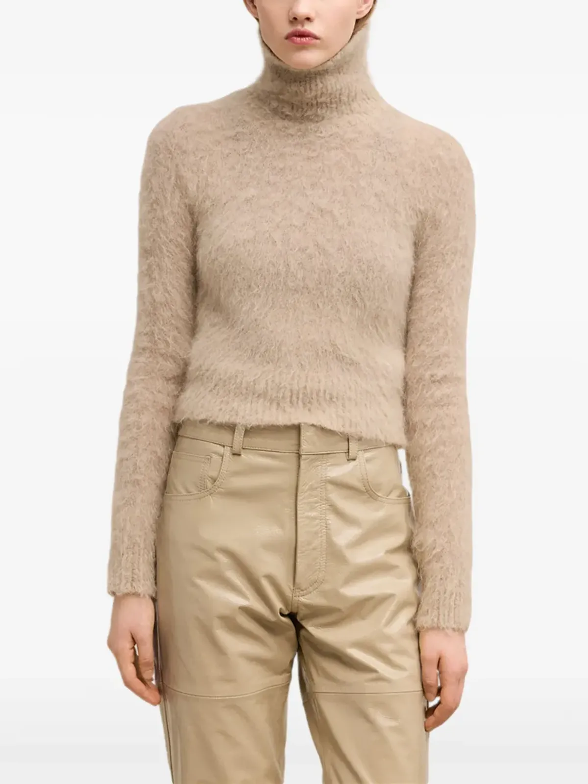 AMI Paris ブラッシュドエフェクト ロールネック ニット - 画像5