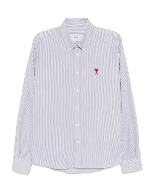 AMI Paris de Coeur モノグラムストライプ柄シャツ ブラック - サムネイル1