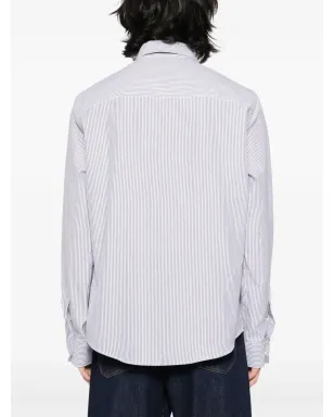 AMI Paris de Coeur モノグラムストライプ柄シャツ ブラック - サムネイル4