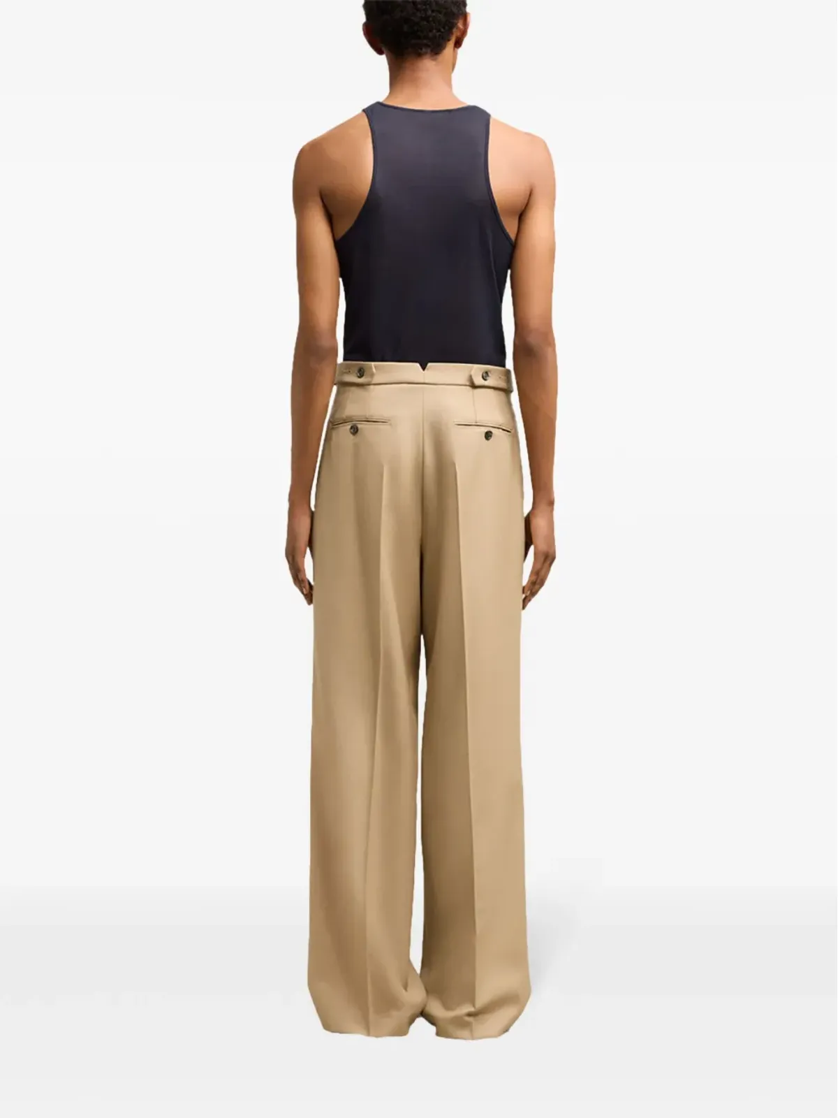 AMI Paris ウール製 クリース加工パンツ ネニュートラルカラー - 画像4