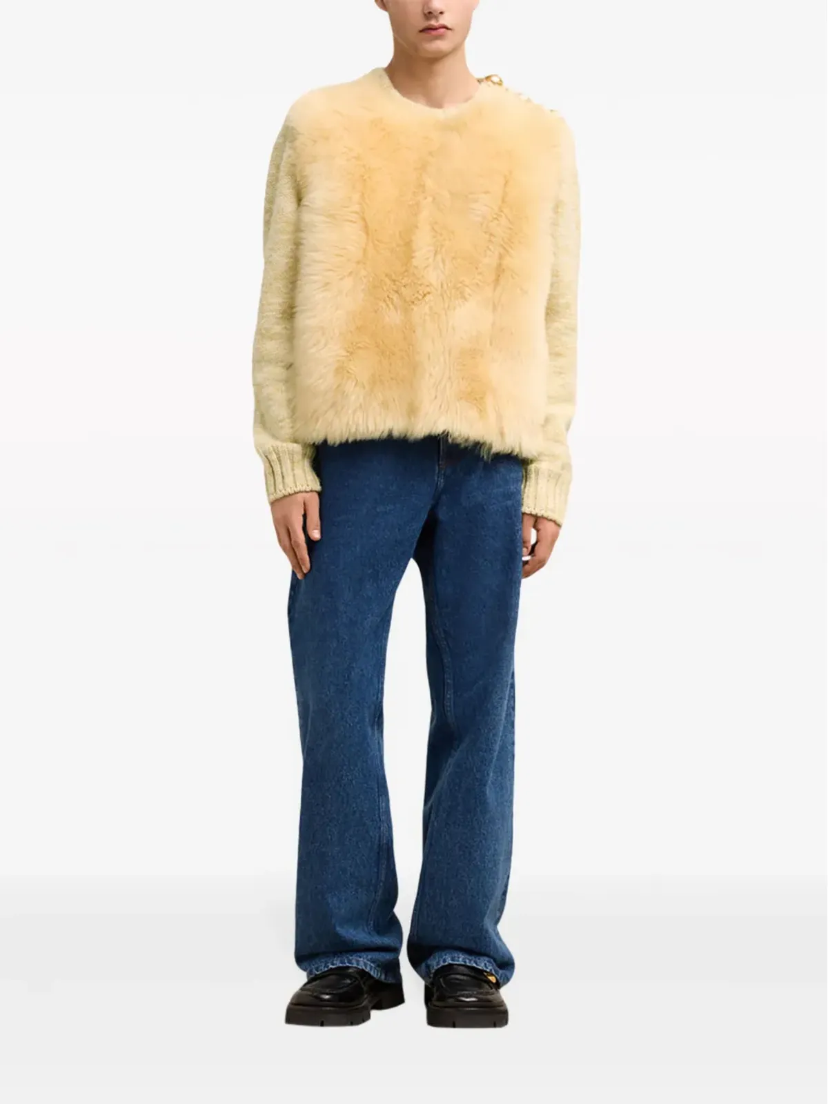 AMI Paris シアーリング クルーネック セーター - ニュートラルカラー - 画像2