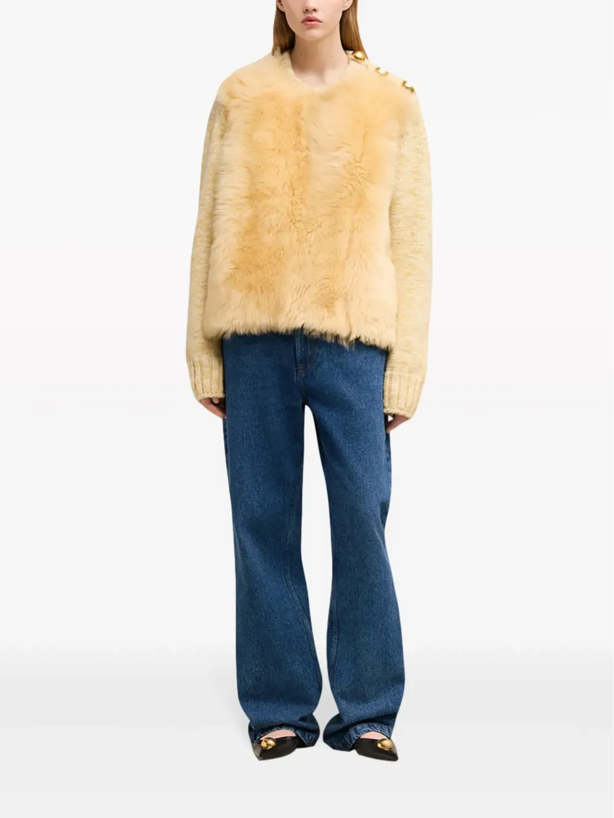 AMI Paris シアーリング クルーネック セーター - ニュートラルカラー - 画像3