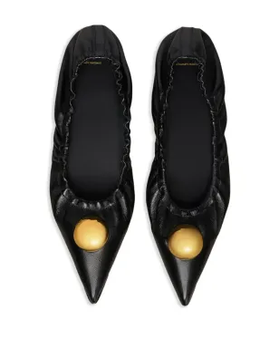 AMI Paris ポインテッドトゥ レザー バレリーナ - サムネイル4