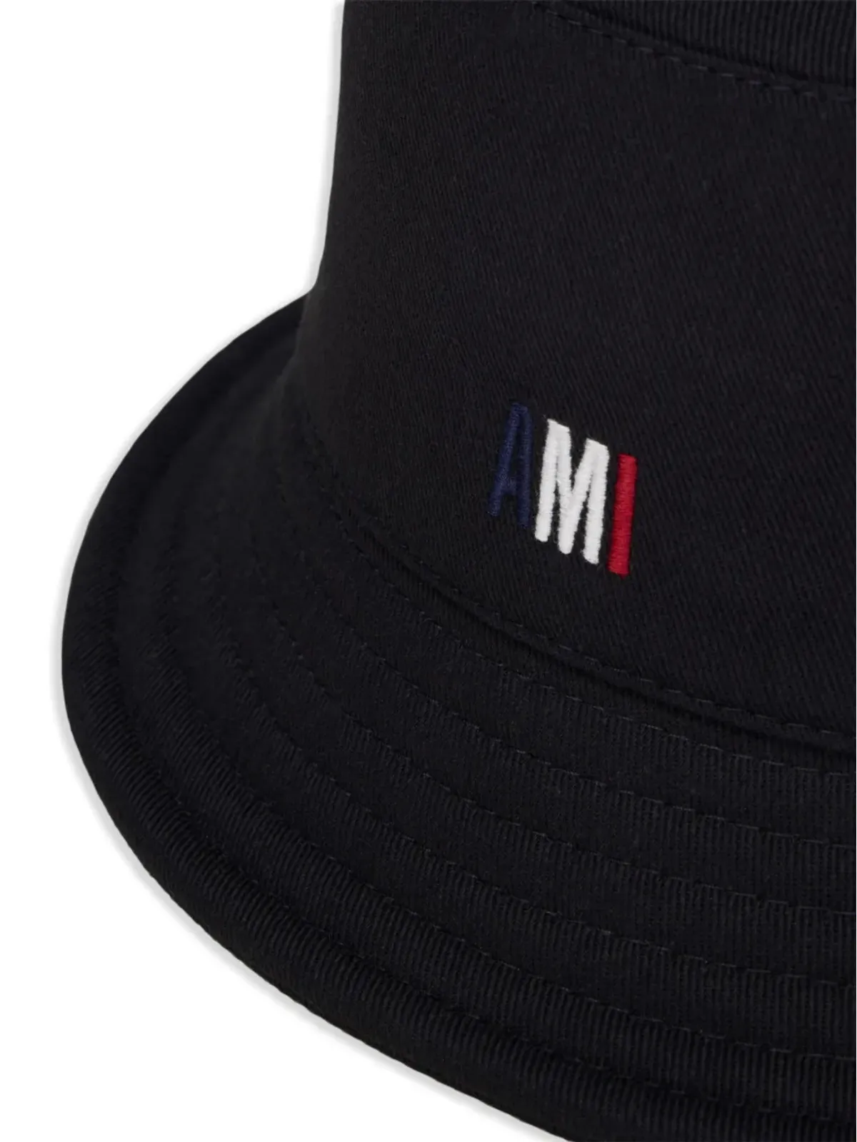 AMI Paris Bleu Blanc Rouge アミ刺繍入りバケットハット - ブラック - 画像3