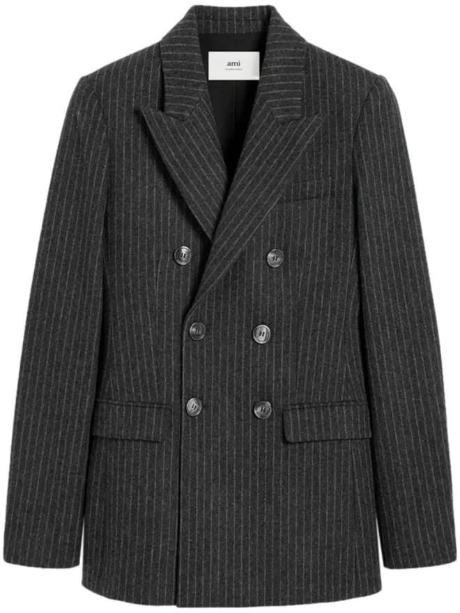 AMI Paris AMI Paris ダブルブレスト ウールコート - グレーの商品画像