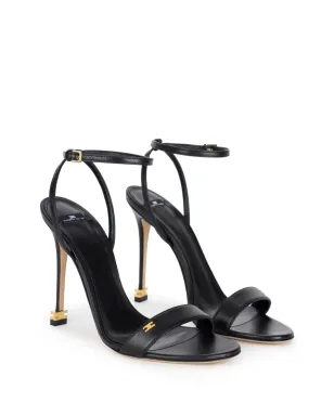 Elisabetta Franchi サンダル ロゴプレート レザー ブラック - サムネイル2