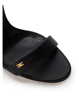 Elisabetta Franchi サンダル ロゴプレート レザー ブラック - サムネイル4
