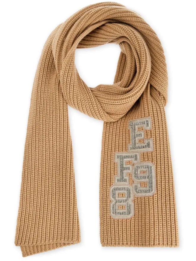 Elisabetta Franchi Elisabetta Franchi アップリケ付きリブ編みスカーフの商品画像