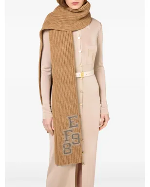 Elisabetta Franchi アップリケ付きリブ編みスカーフ - サムネイル3