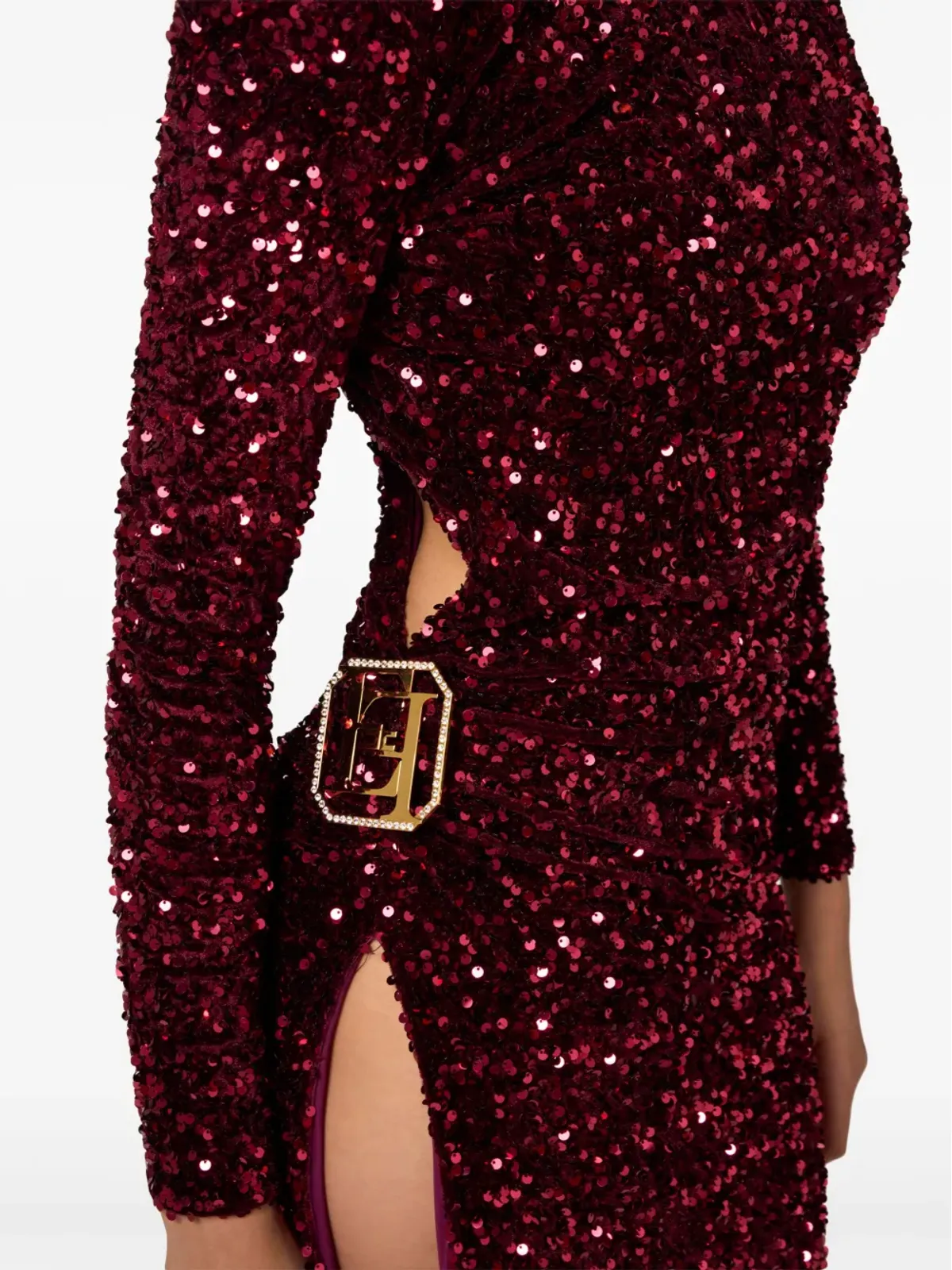 Elisabetta Franchi スパンコール装飾マキシドレス - レッド - 画像5