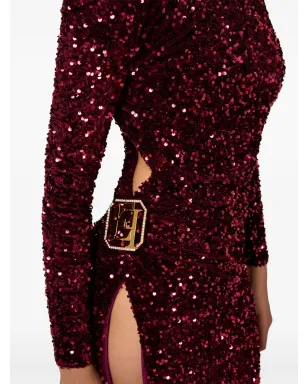 Elisabetta Franchi スパンコール装飾マキシドレス - レッド - サムネイル5
