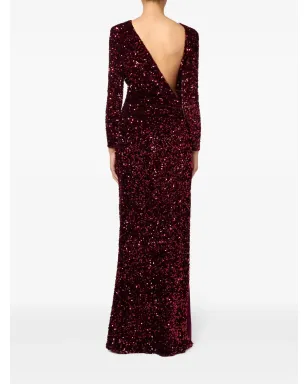 Elisabetta Franchi スパンコール装飾マキシドレス - レッド - サムネイル3